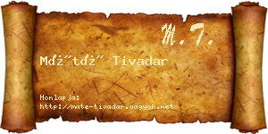 Máté Tivadar névjegykártya