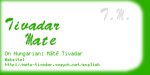tivadar mate business card