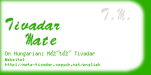 tivadar mate business card